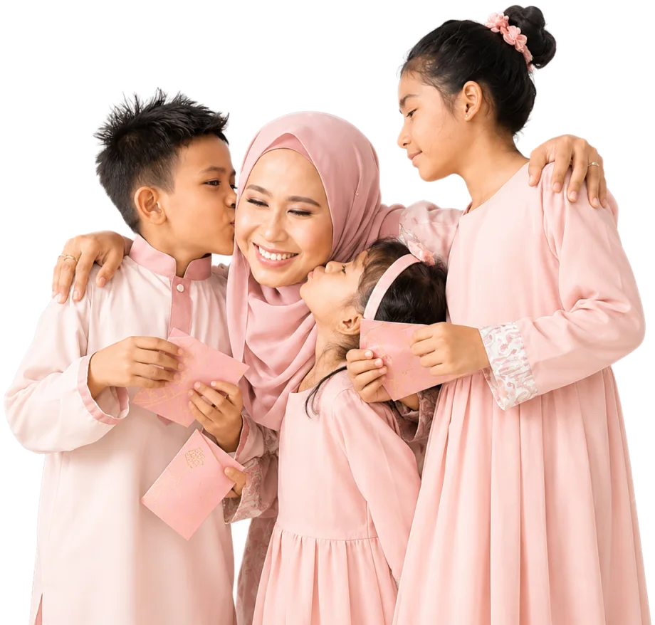Ibu bersama anak-anak, keluarga Klinik Iris